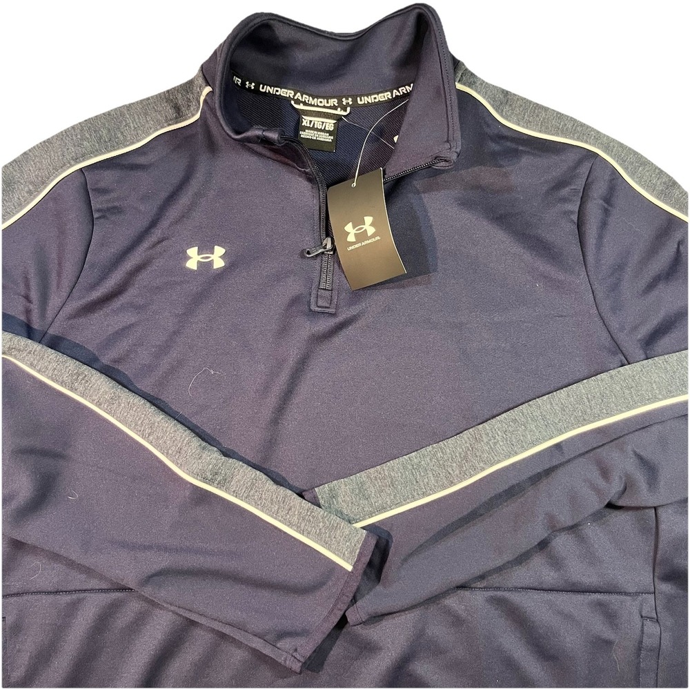 NWT Under Women's Command 1/4 Zip Size XL Blue Grey Performance Loose